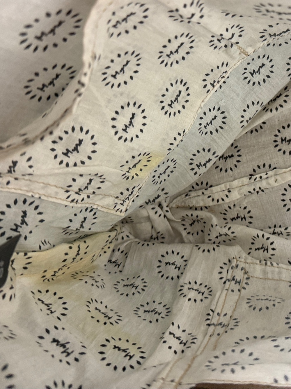 Myra Bag Blue Canvas Floral Tote Bag with Brown Accents - Picture 8 of 8
